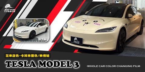 TELSA MODEL3(卡其米蘭+表情貼)